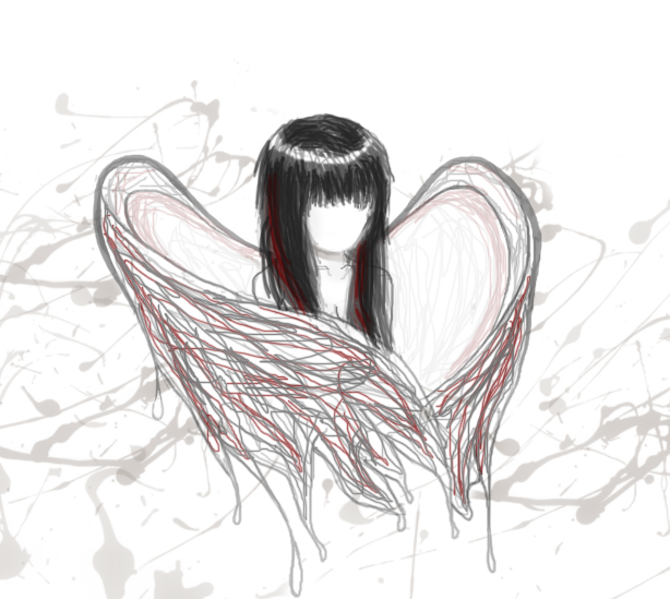 614x549 letter angel a mailbox filled with happiness - Angel Girl Drawing