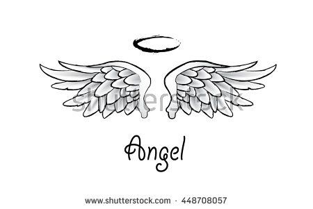 450x301 image result for easy to draw angel wings halo tattoo easy - Angel Halo Drawing