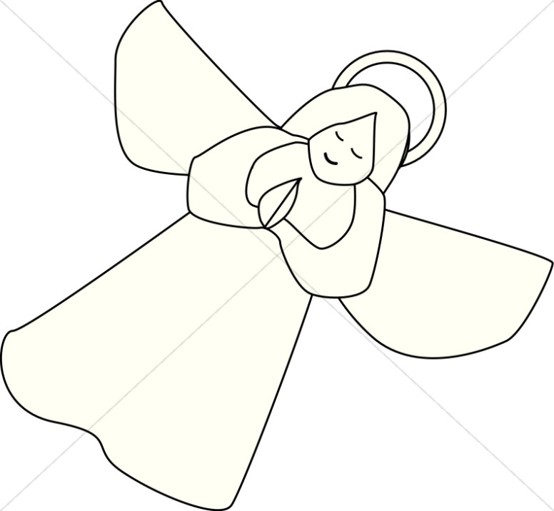 776x716 Angel Outline Cliparts - Angel Line Drawing