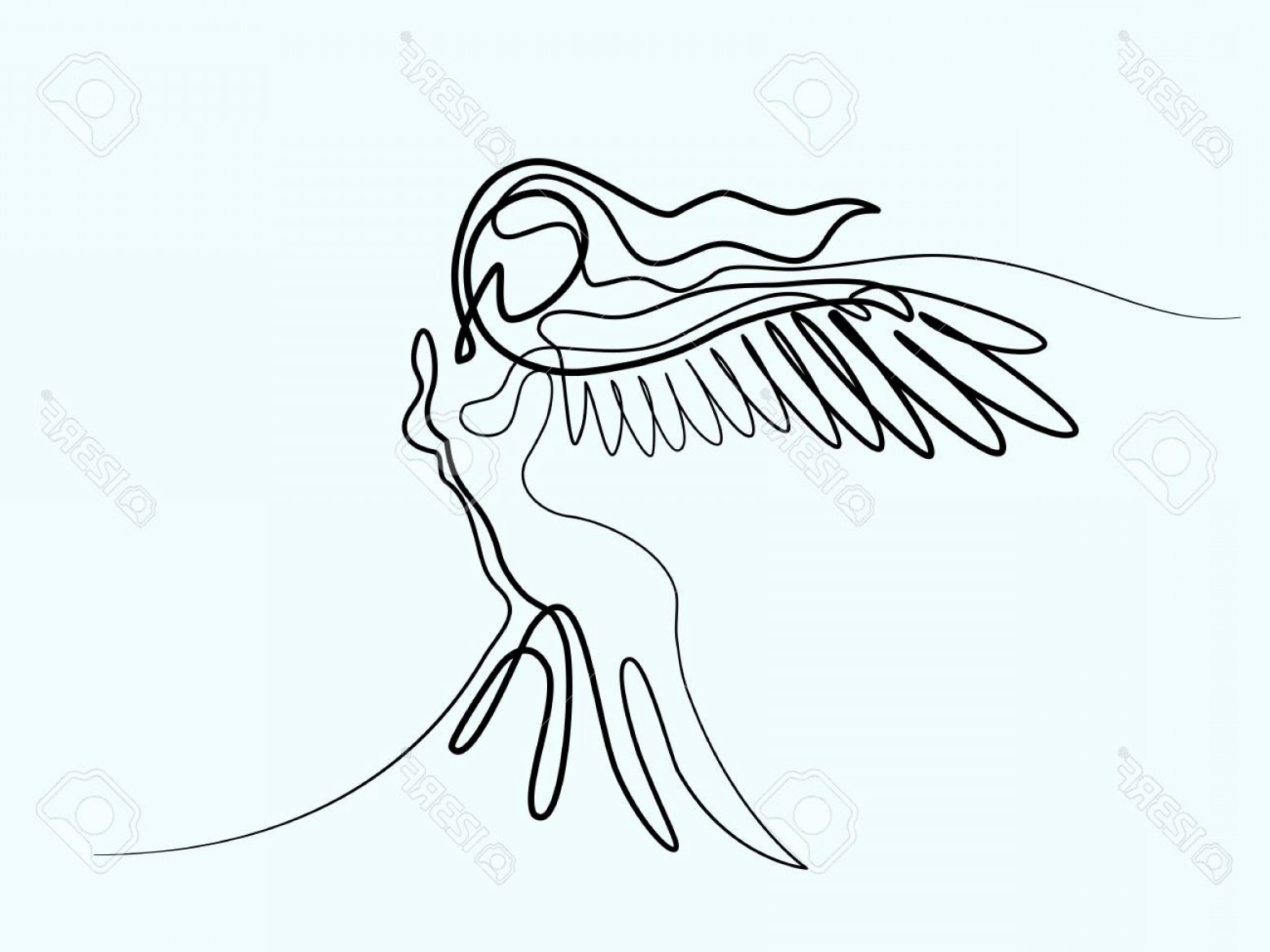 1560x1170 drawing of angel wings vector lazttweet - Angel Line Drawing