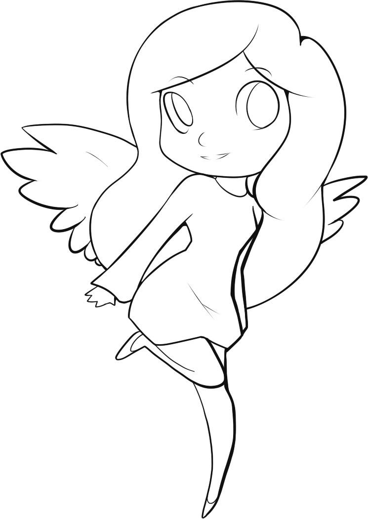 745x1051 Angel Drawings - Angel Line Drawing
