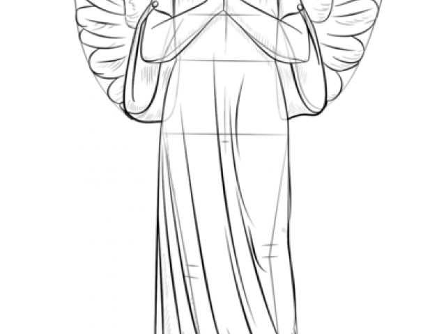 640x480 Angel Outline Drawing - Angel Outline Drawing