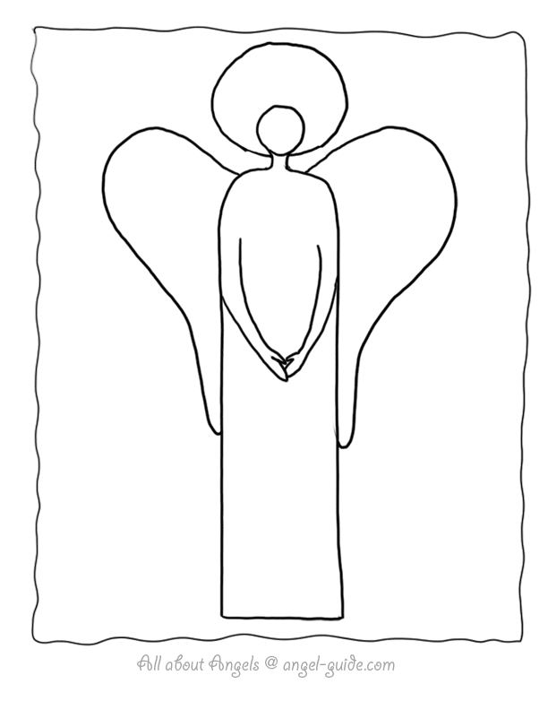 612x792 angel outline template to color, angel with halo for angel - Angel Outline Drawing