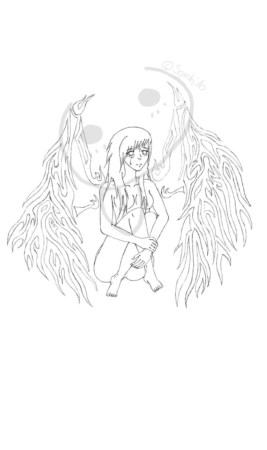 900x1515 Angel Outlines Group With Items - Angel Outline Drawing