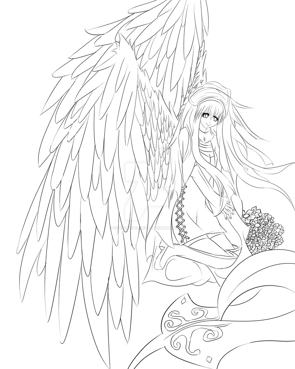 1024x1280 Death Angel Drawings Outline Switchsecuritycompanies - Angel Outline Drawing