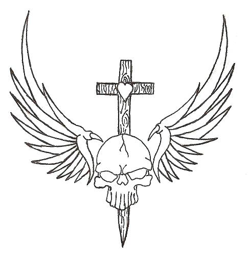 485x500 Skull Outline Drawing At Free For Personal Use Angel - Angel Outline Drawing