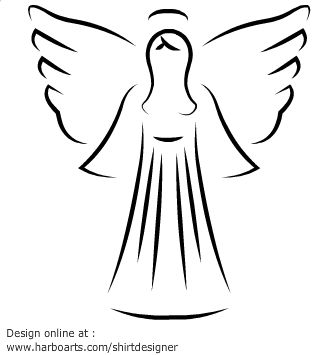 335x355 vector angel drawn with with artistic outline peaceful and divine - Angel Outline Drawing