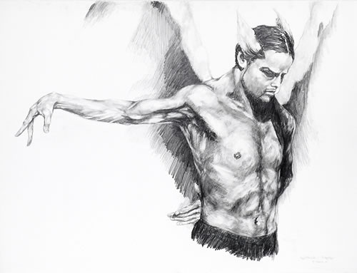 500x383 Charles S Klabunde Master Printmaker, Painter Fine Artist - Angel Pencil Drawings