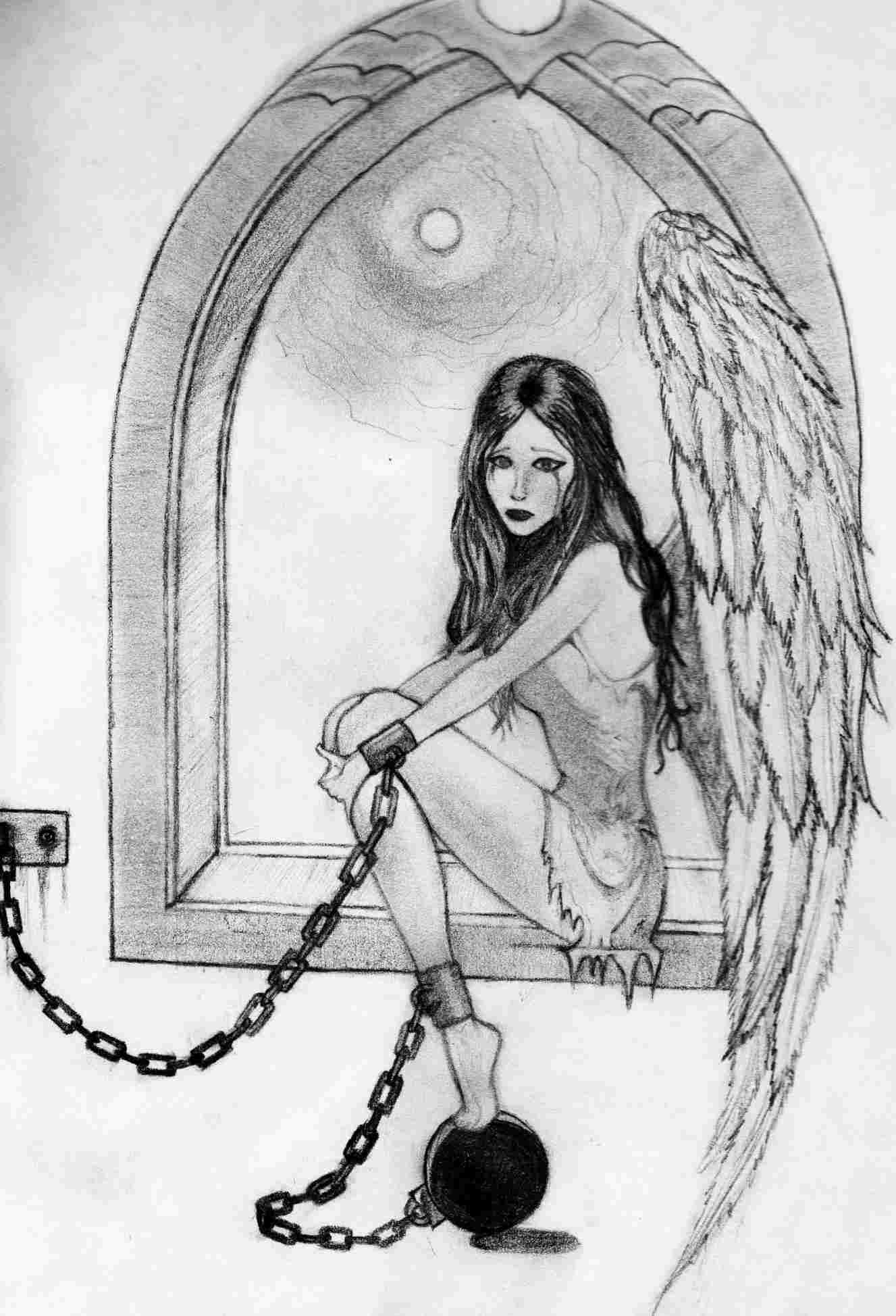1327x1948 Easy Pencil Drawings Of Angels - Angel Pencil Drawings