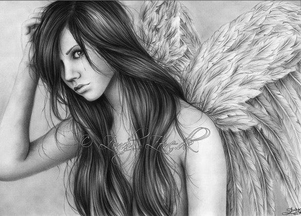 600x431 Amazing Pencil Drawings - Angel Pencil Drawings