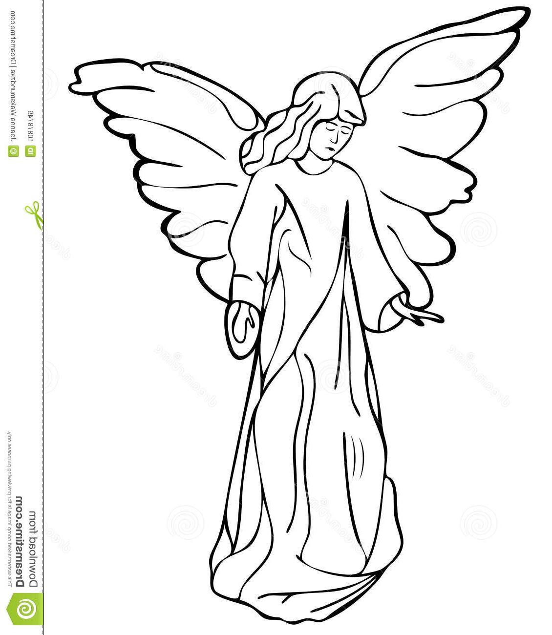 1130x1300 Best Hd Garden Angel Drawings Vector Drawing Free Vector Art - Angel Pictures Drawing