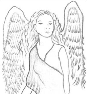 302x329 heavenly drawings of angel wings - Angel Pictures Drawing