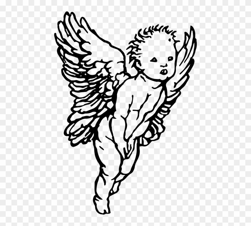 880x792 Simple Drawing Cherub Angel Clipart - Angel Simple Drawing