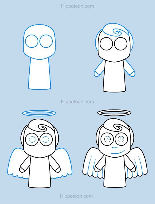 538x708 Simple Drawing Lesson On How To Draw A Cartoon Angel How To Draw - Angel Simple Drawing