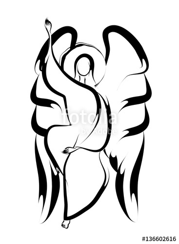 367x500 Angel - Angel Simple Drawing