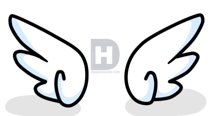 424x232 How To Draw Chibi Angel Wings, Step - Angel Wings Drawing