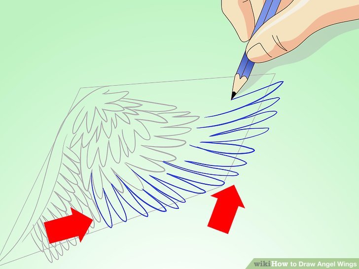 728x546 How To Draw Angel Wings Steps - Angel Wings Drawing