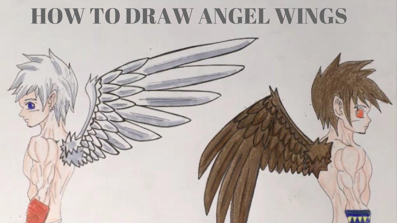 1280x720 How To Draw Angel Wings Manga Style - Angel Wings Drawing