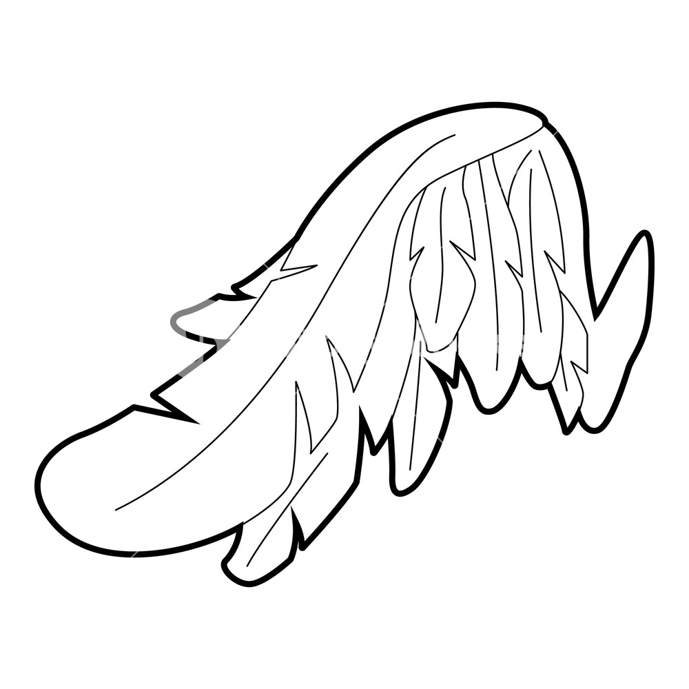 Крылья длинные контур