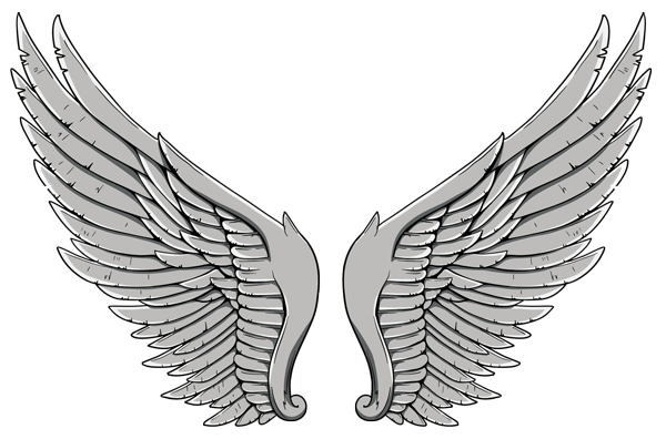 600x396 Collection Of Free Beautiful Drawing Angel Wing Download On Ui Ex - Angel Wings Drawing Outline