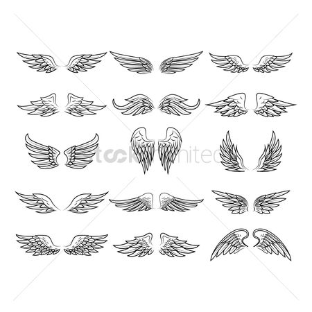 450x450 Free Angel Wings Outline Stock Vectors Stockunlimited - Angel Wings Drawing Outline