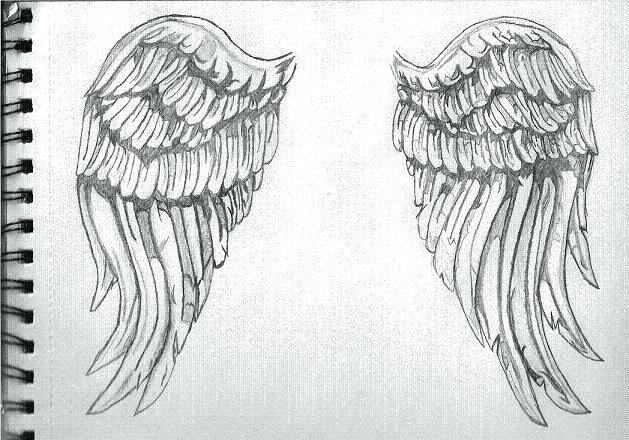 629x440 Angel Wings Drawing Outline Oakeydoak - Angel Wings Drawing Outline