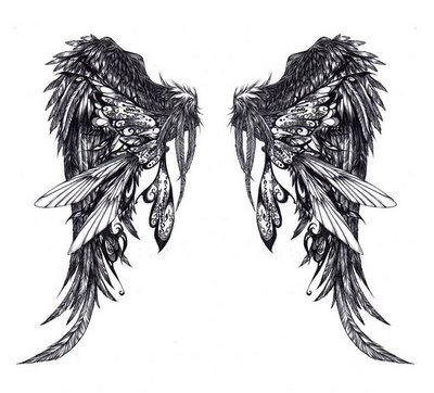 400x362 Angel Wings Tattoo Ideas - Angel Wings Tattoo Drawings