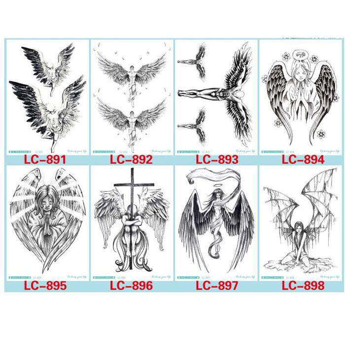 700x700 Devil Hole Cool Feather Wings Tattoo Designs Temporary Tattoos Man - Angel Wings Tattoo Drawings