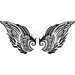 300x300 Feather Angel Wing Tattoo Art Clipart Royalty Free Clipart - Angel Wings Tattoo Drawings