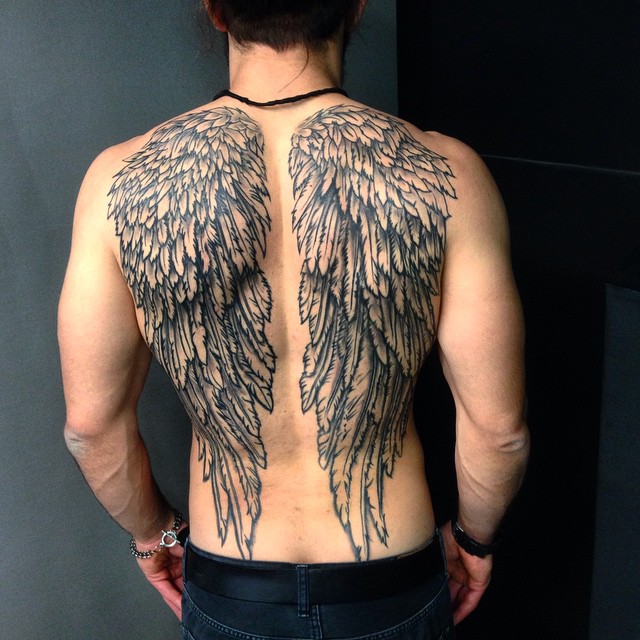 640x640 Best Angel Wings Tattoos Designs Meanings - Angel Wings Tattoo Drawings