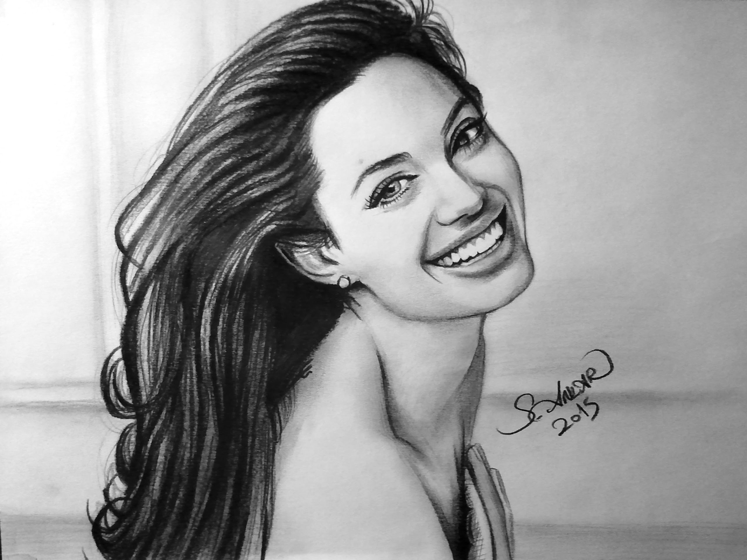 2560x1920 Angelina Jolie Drawing, Pencil, Sketch, Colorful, Realistic Art - Angelina Jolie Drawing