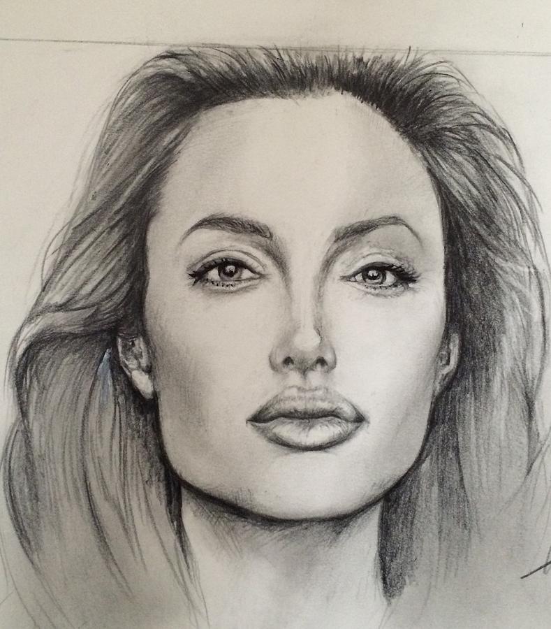 789x900 Angelina Jolie Drawing - Angelina Jolie Drawing