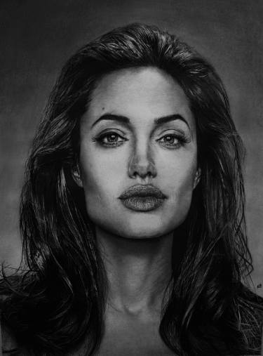 375x507 Angelina Jolie Drawing - Angelina Jolie Drawing