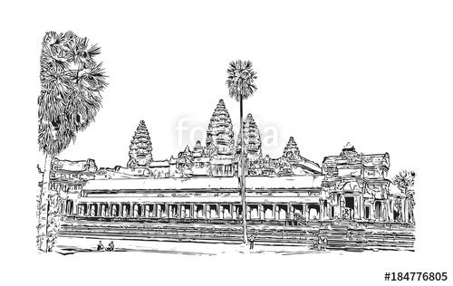 Angkor Wat Drawing at PaintingValley.com | Explore collection of Angkor ...