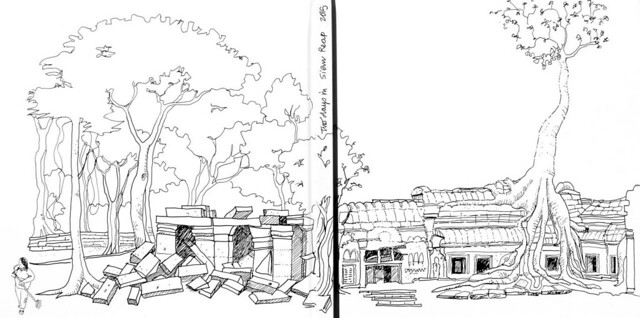 640x318 angkor wat as a backdrop for selfies urban sketchers - Angkor Wat Drawing