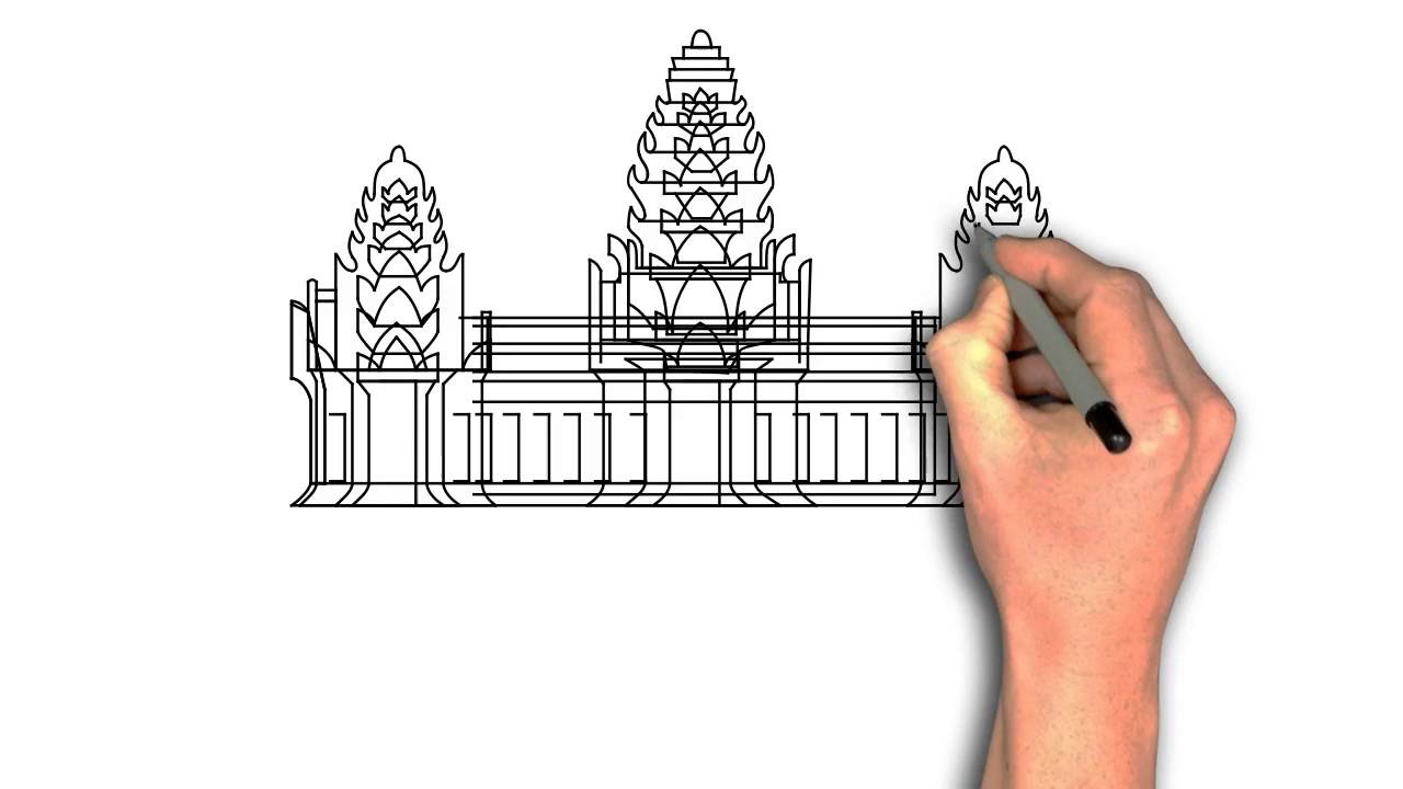 1280x720 Draw Angkor Wat - Angkor Wat Drawing