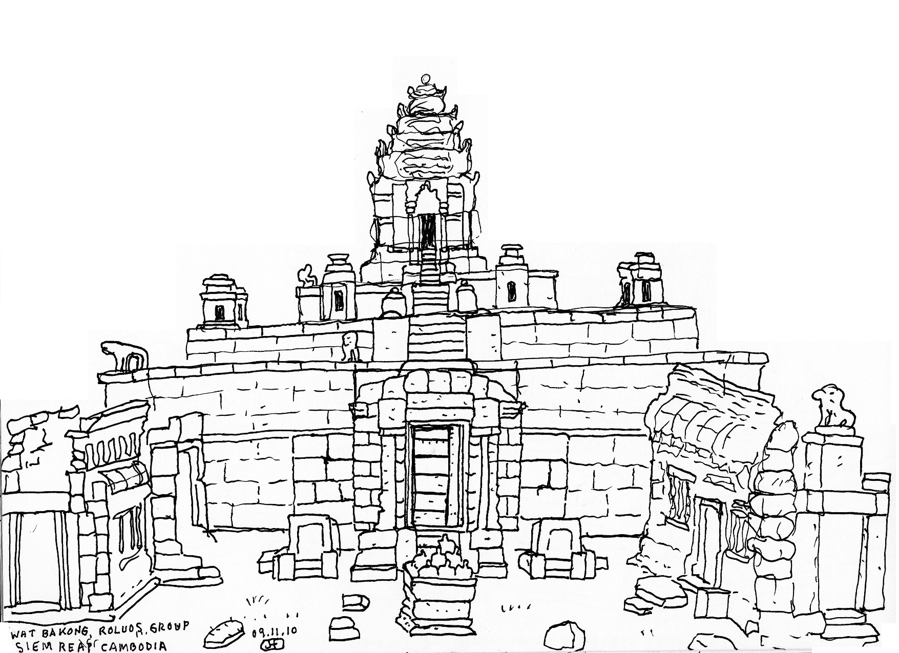 1755x1275 Angkor Wat Gallery Handdrawnjonathan - Angkor Wat Drawing
