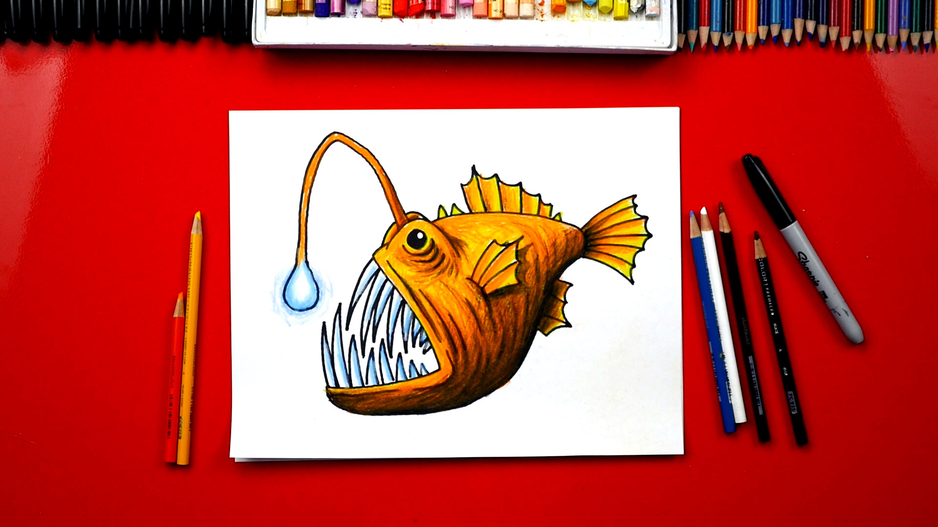 1920x1080 how to draw an anglerfish - Angler Fish Drawing