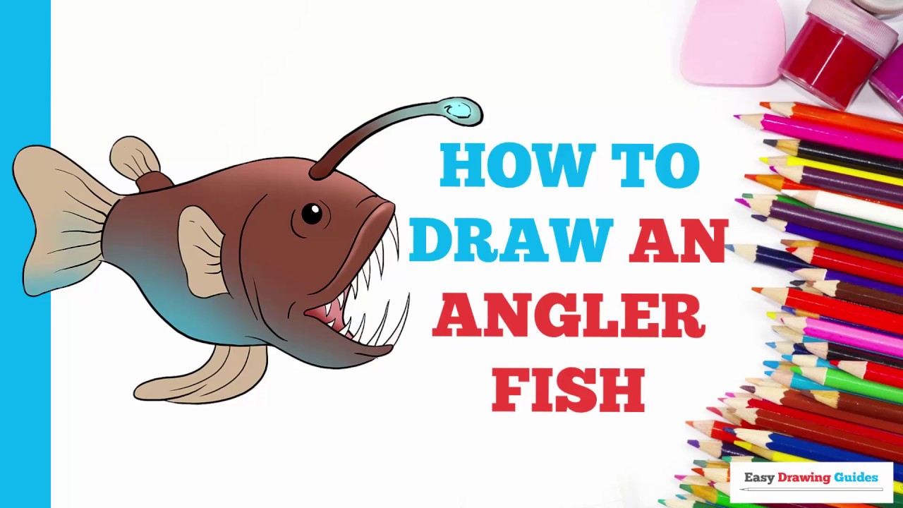 1280x720 how to draw an angler fish in a few easy steps drawing tutorial - Angler Fish Drawing