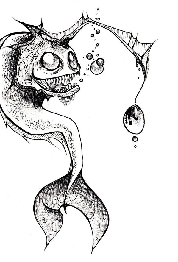 598x880 angler fish - Angler Fish Drawing
