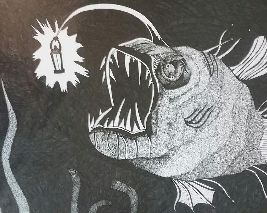 Anglerfish Drawing at PaintingValley.com | Explore collection of ...