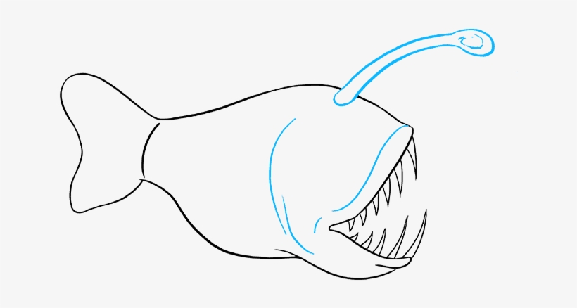 820x438 how to draw angler fish - Anglerfish Drawing
