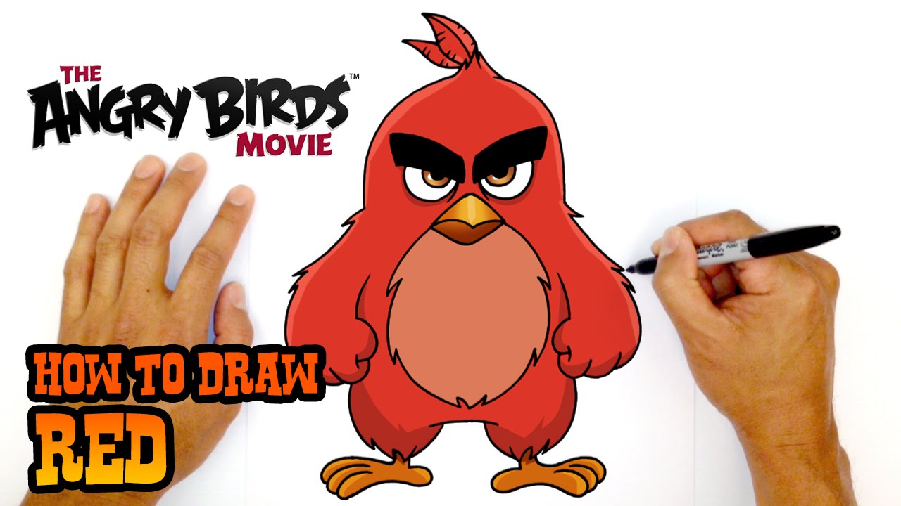 1280x720 How To Draw Red The Angry Birds Movie - Angry Bird Drawing Step By Step