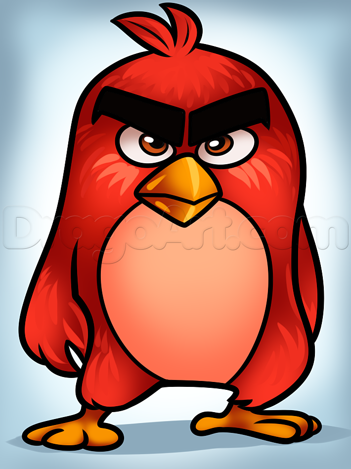 710x948 How To Draw Red From The Angry Birds Movie, Step - Angry Bird Drawing Step By Step