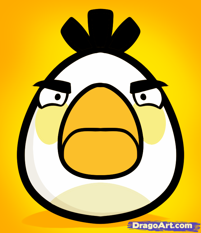 646x749 How To Draw White Bird, Angry Birds, Step - Angry Bird Drawing Step By Step