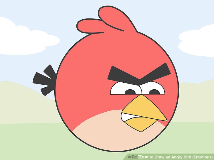 728x546 How To Draw An Angry Bird - Angry Bird Drawing Step By Step