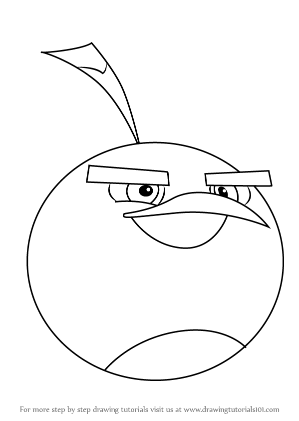 599x842 Learn How To Draw Bomb From Angry Birds - Angry Bird Drawing Step By Step