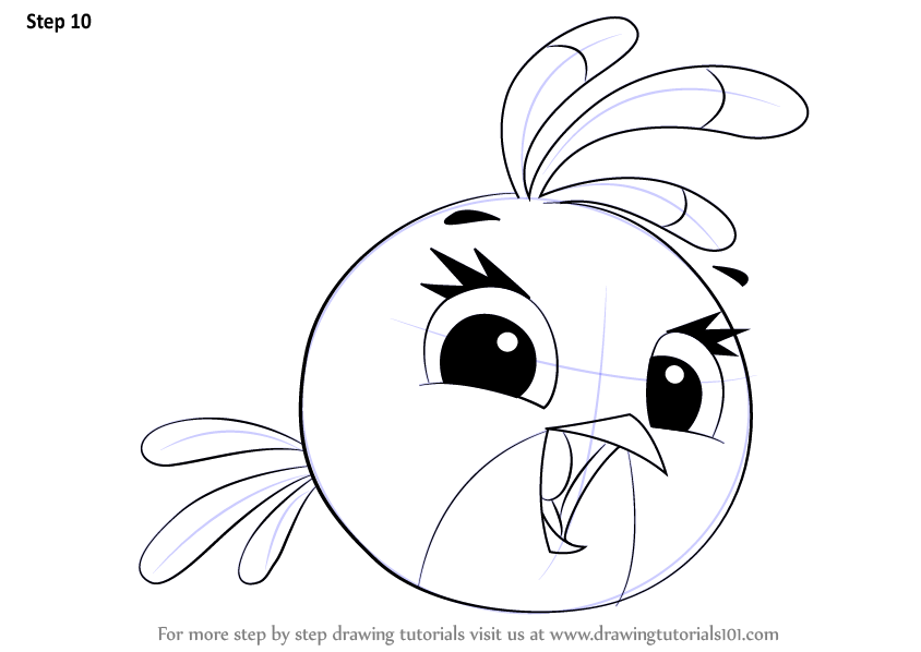844x598 Learn How To Draw Stella From Angry Birds - Angry Bird Drawing Step By Step