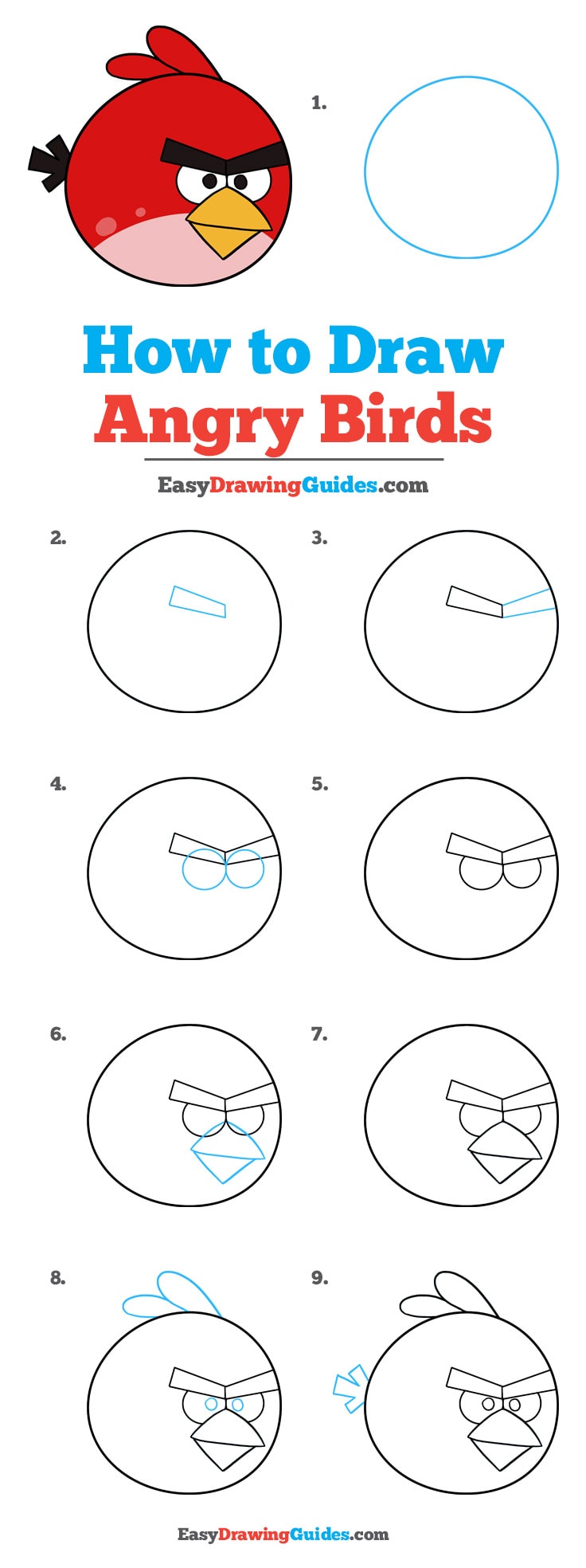 736x1968 How To Draw Angry Birds - Angry Bird Drawing Step By Step