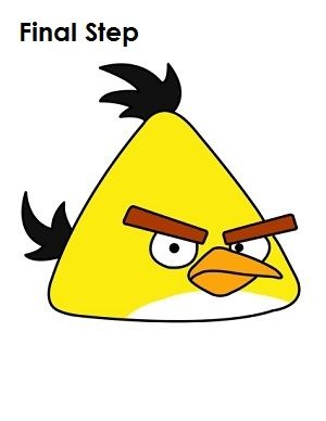 300x388 Draw Yellow Angry Bird Completed Drawing Tutorials - Angry Birds Drawing